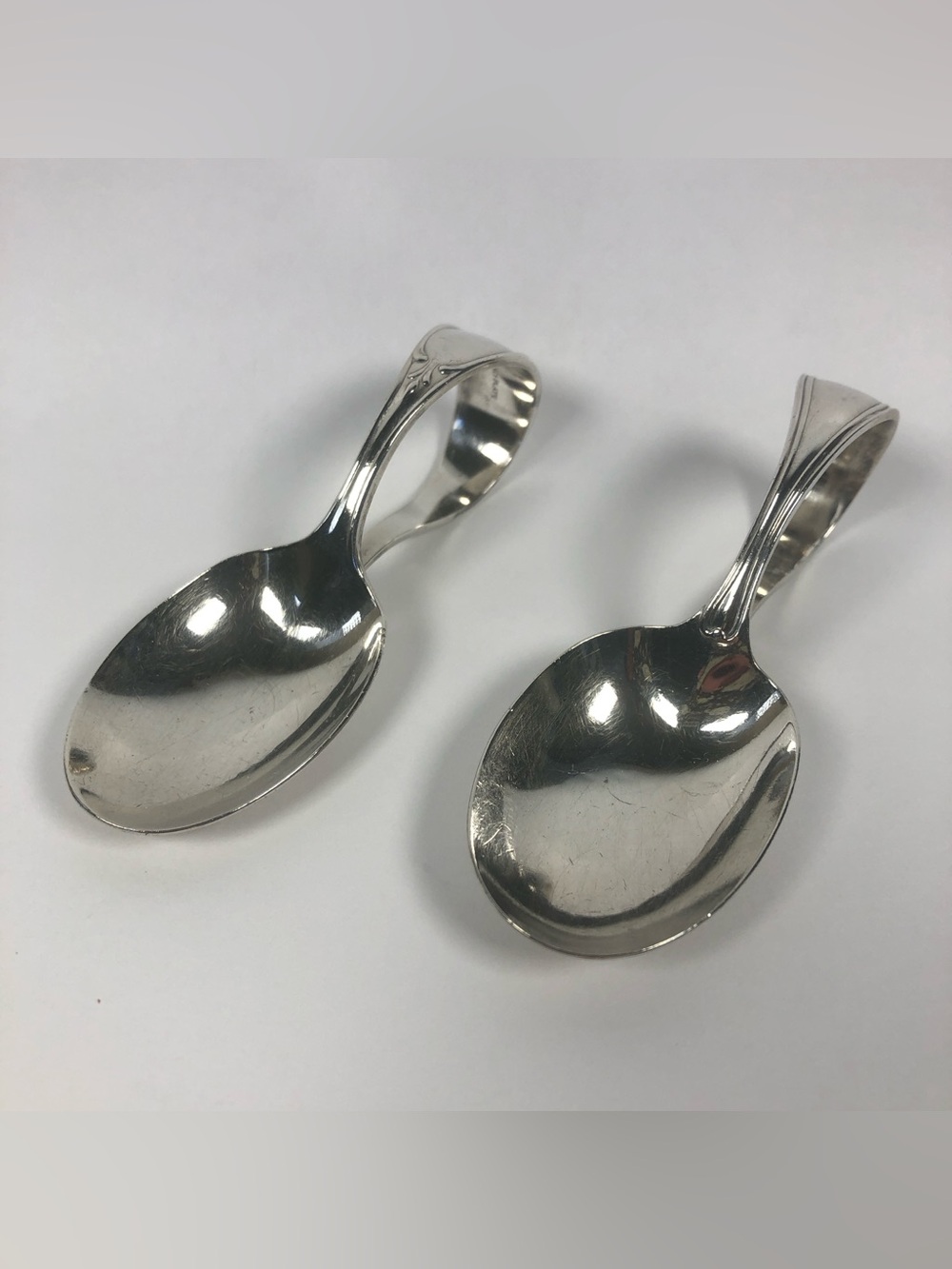 Birks Regency Plate Baby Spoons ✨ Vintage Loop Handle Spoon Set